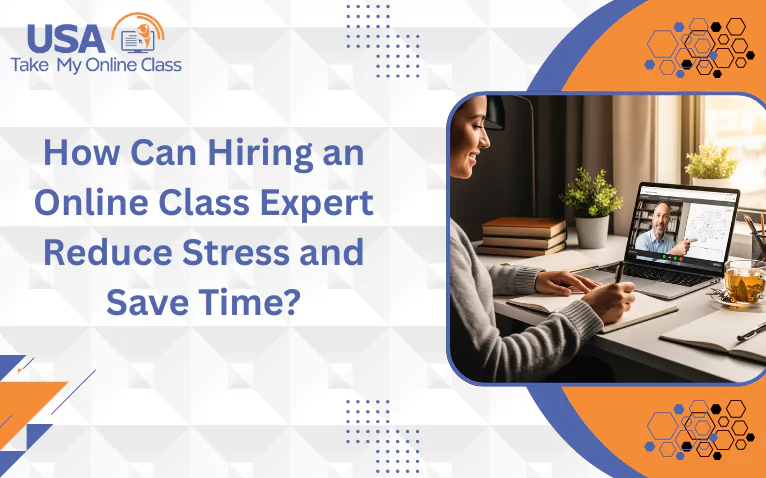 Doodle shows multiple students discussing how can hiring an online class expert reduce stress & save time