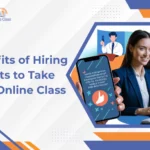 Benefits of Hiring Experts to Take Your Online Class shown with students and devices