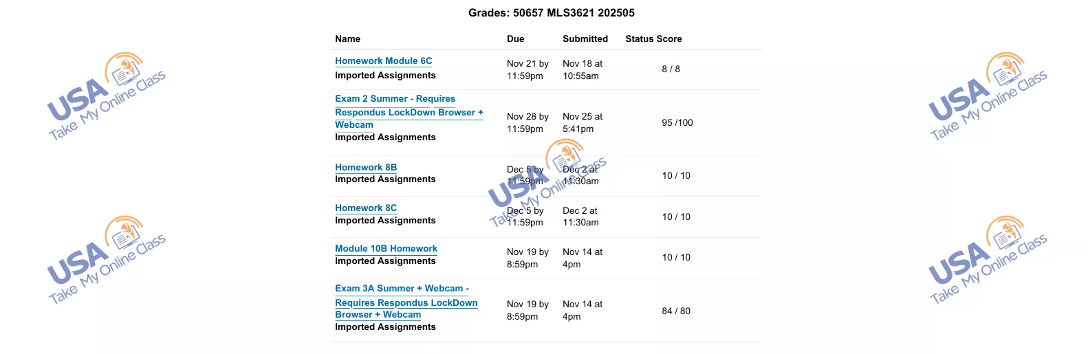 Gradebook Screenshot
