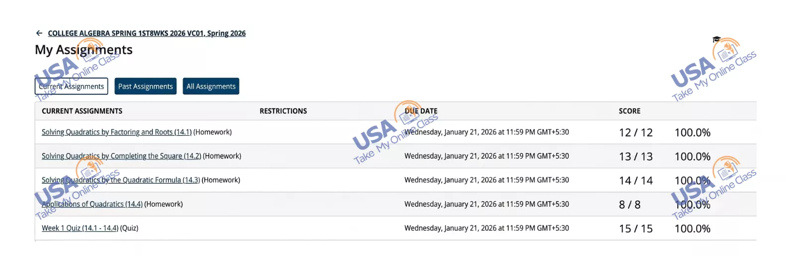 Gradebook Screenshot